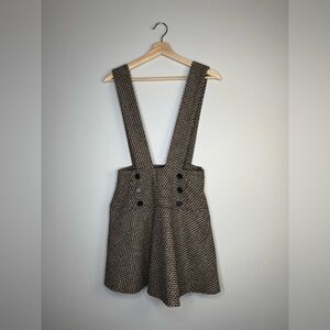 Forever 21 houndstooth jumper dress in brown & cream